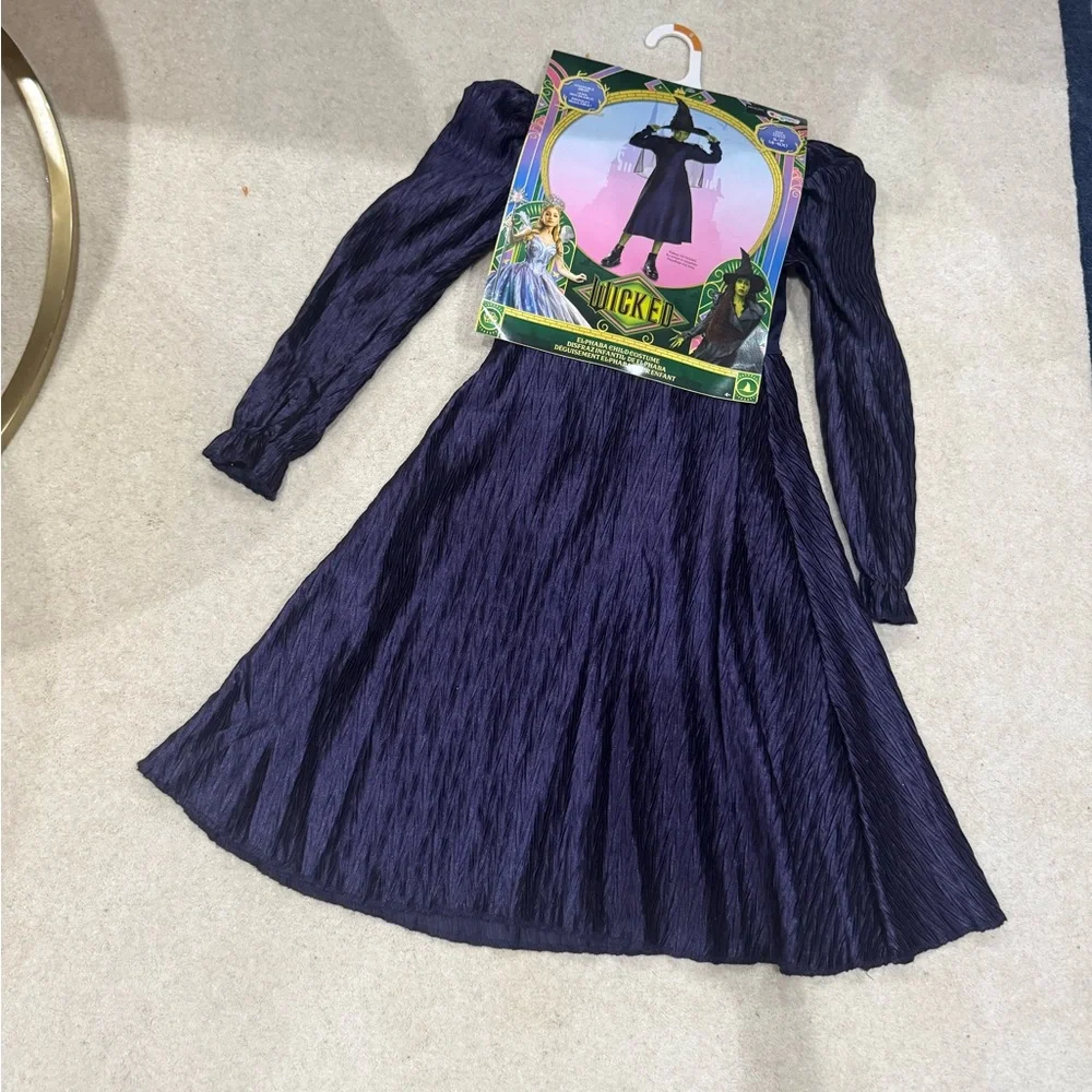 NWT Size 4-6x Wicked the musical Elphaba Costume  Dress in dark purple
